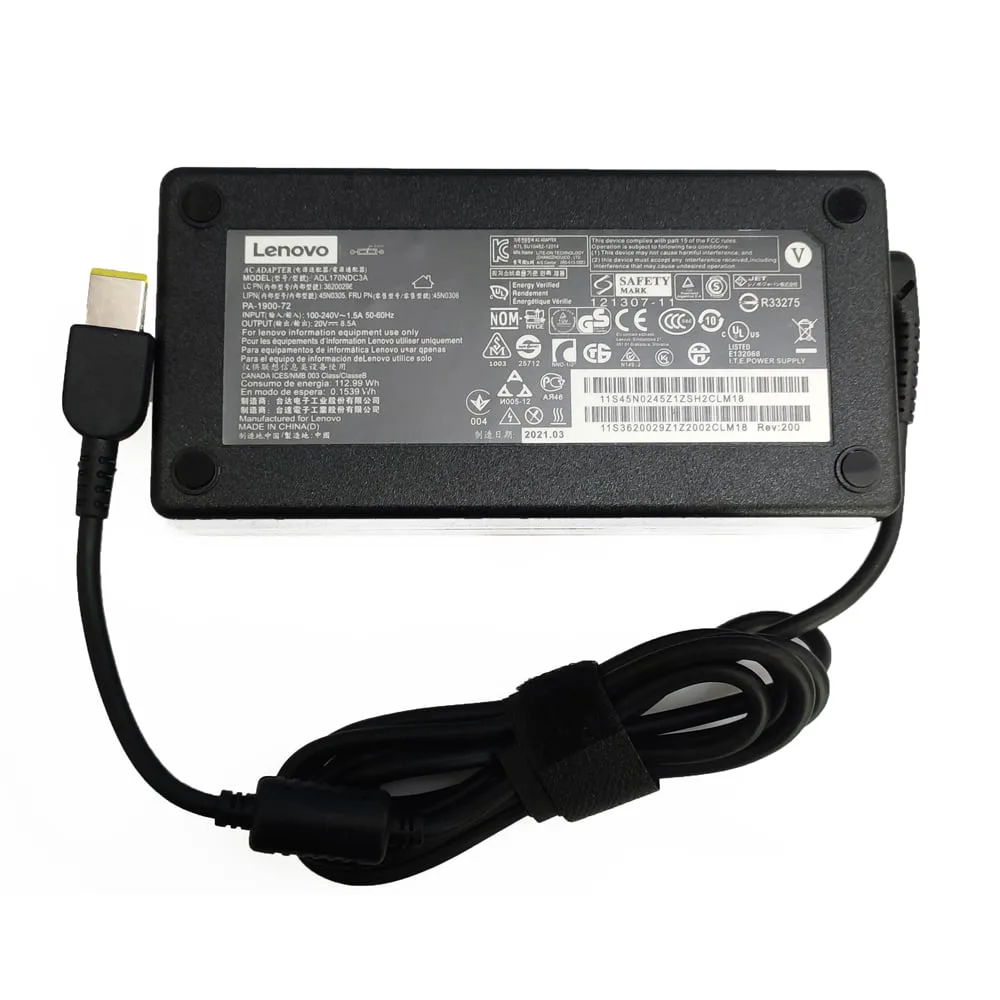Lenovo Original Laptop Adapter 170w | 20v/ 8.5a | USB (Box Seal Opened for Serial No) view 2